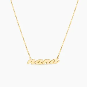 14k Fine Nana Script Necklace