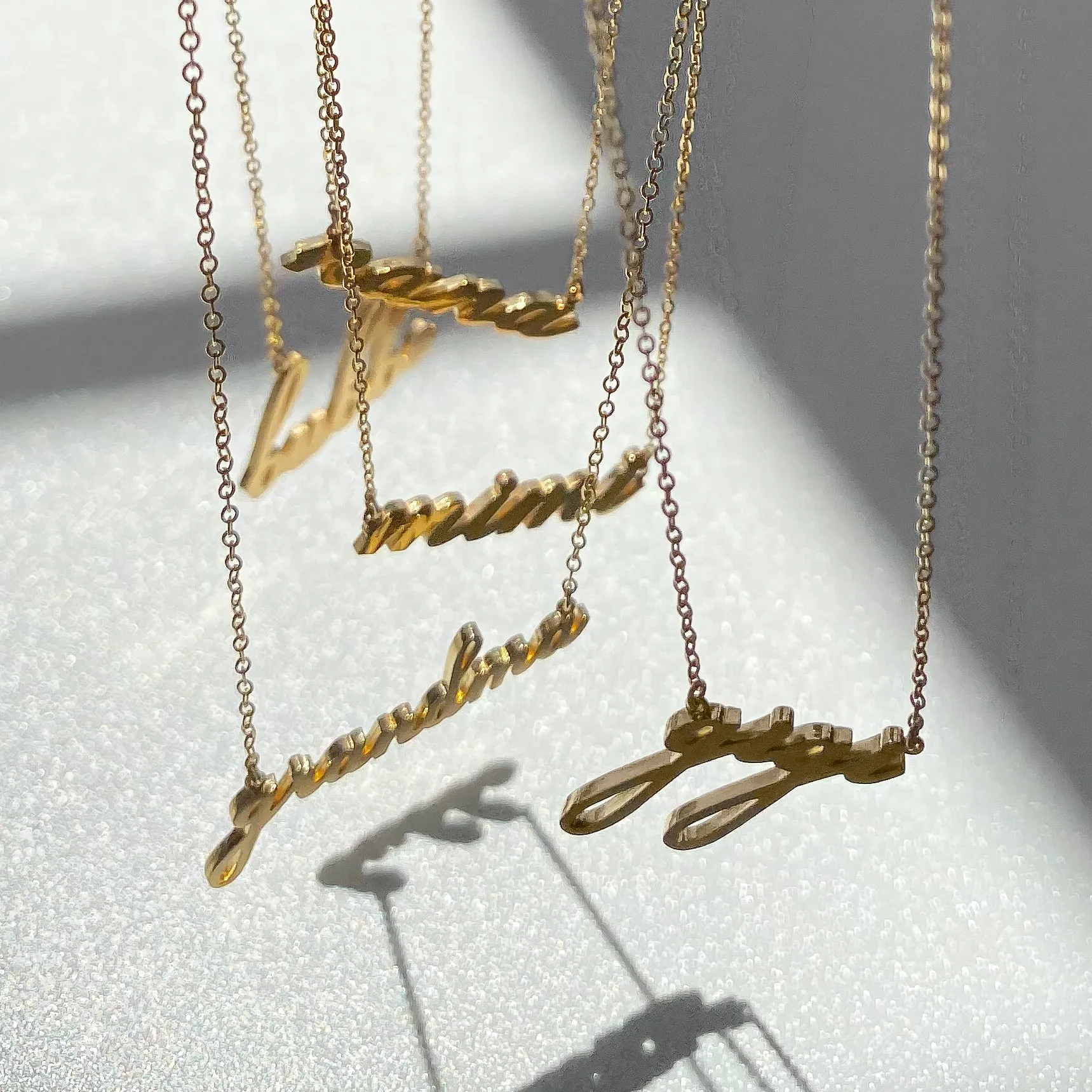 14k Fine Nana Script Necklace