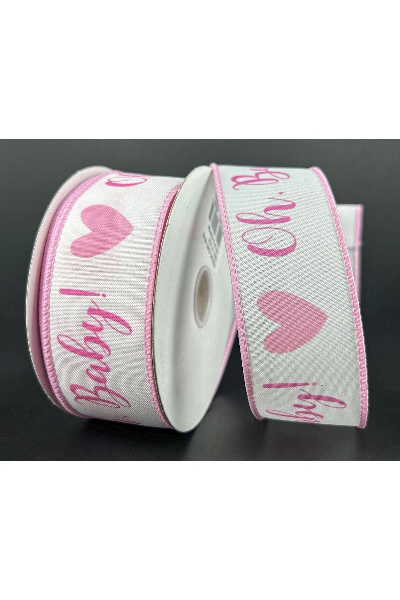 1.5" Oh Baby Girl Ribbon: Pink & White (10 Yards)