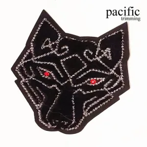 2 3/4" Wolf Head Patch Iron On : PA190073