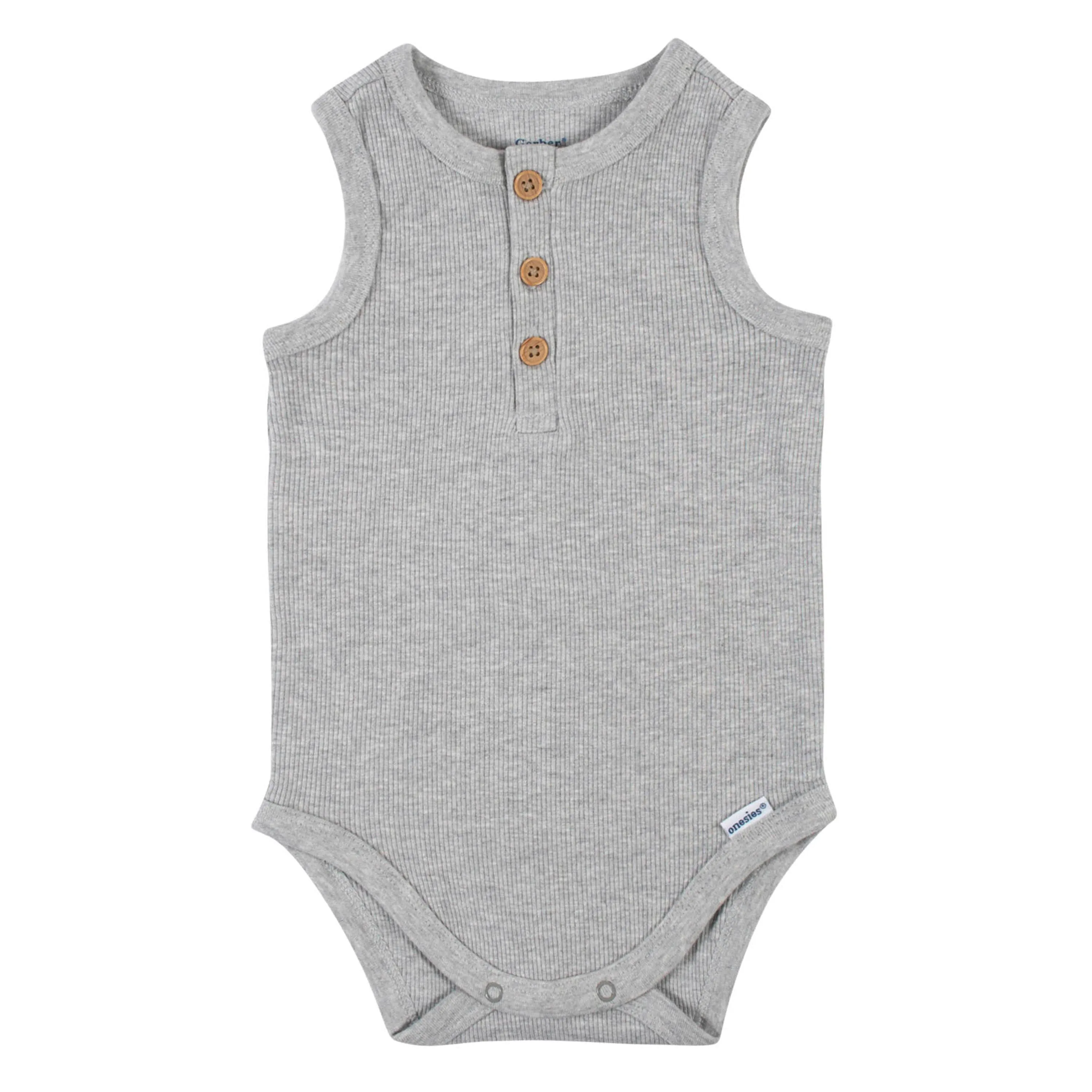 2-Pack Baby Boys Blue Grey Sleeveless Onesies® Bodysuits