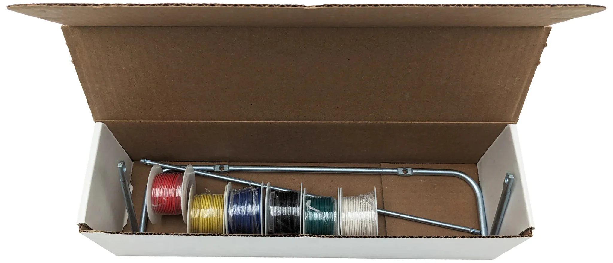 24 Gauge Hook-Up Wire Kit, Stranded Tinned Copper Wire, Six 25 Foot Spools with Metal Spool Holder