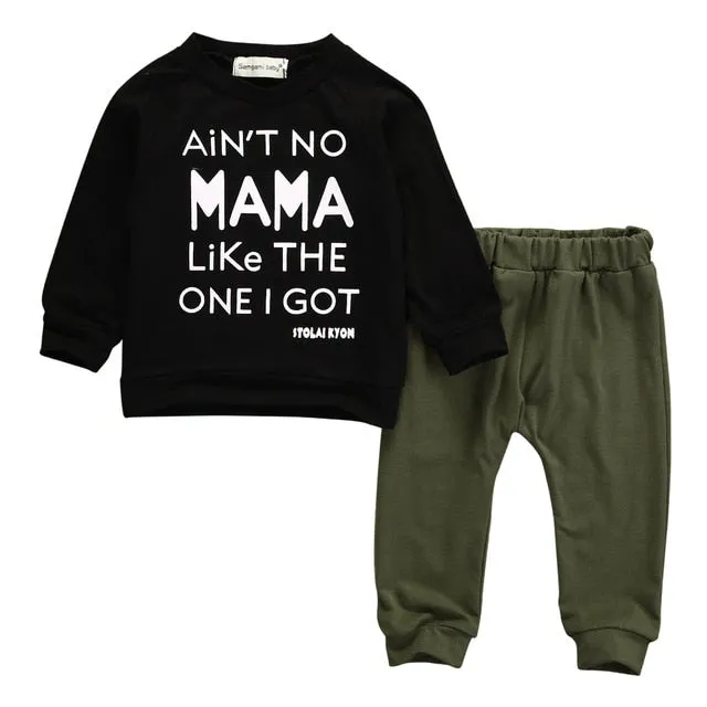 2pcs Baby Boy Clothes Autumn Winter Clothes Letter Long Sleeve T-shirt Long Pants Outfits Set 0-3Y