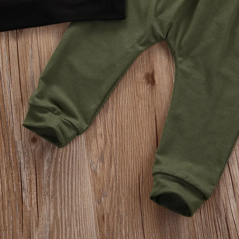 2pcs Baby Boy Clothes Autumn Winter Clothes Letter Long Sleeve T-shirt Long Pants Outfits Set 0-3Y