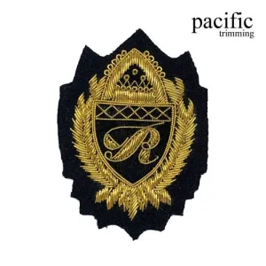 3 1/2" Zari Embroidery Royalty Emblem Badge : PA0BZ990