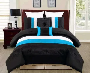 9 Pieces Bedding Sets - Blue & Black