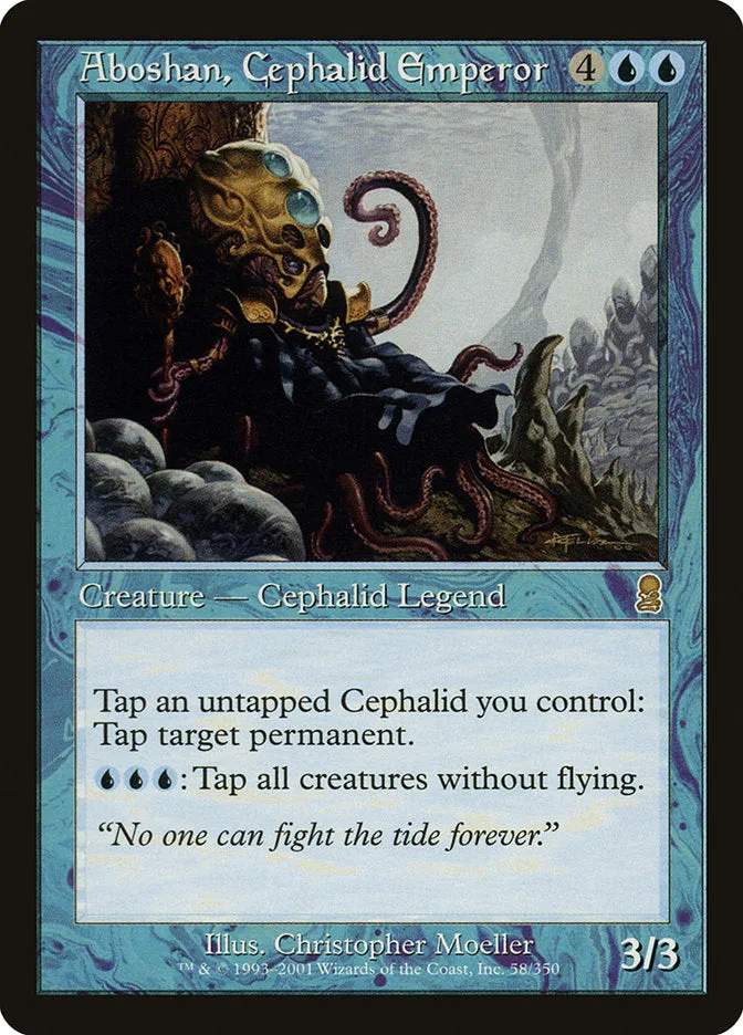 Certainly! Heres an optimized title for the e-commerce product:

Aboshan, Cephalid Emperor - Legendary Creature Card from Odyssey Set (Magic: The Gathering)