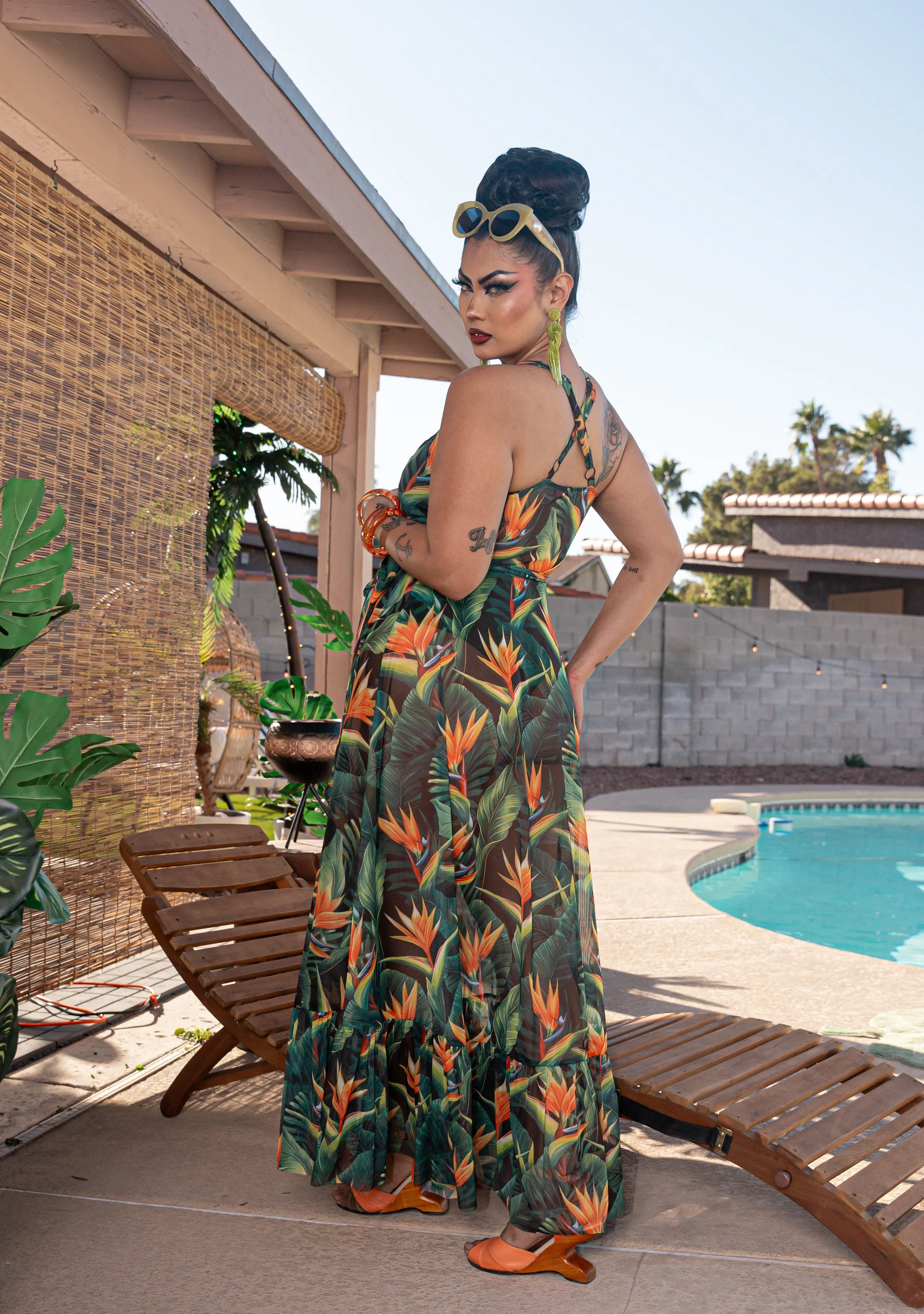 Acapulco Tropical Mesh Dress