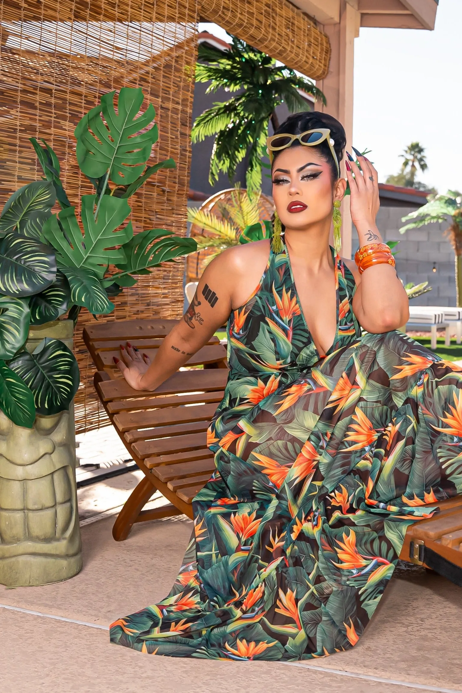 Acapulco Tropical Mesh Dress