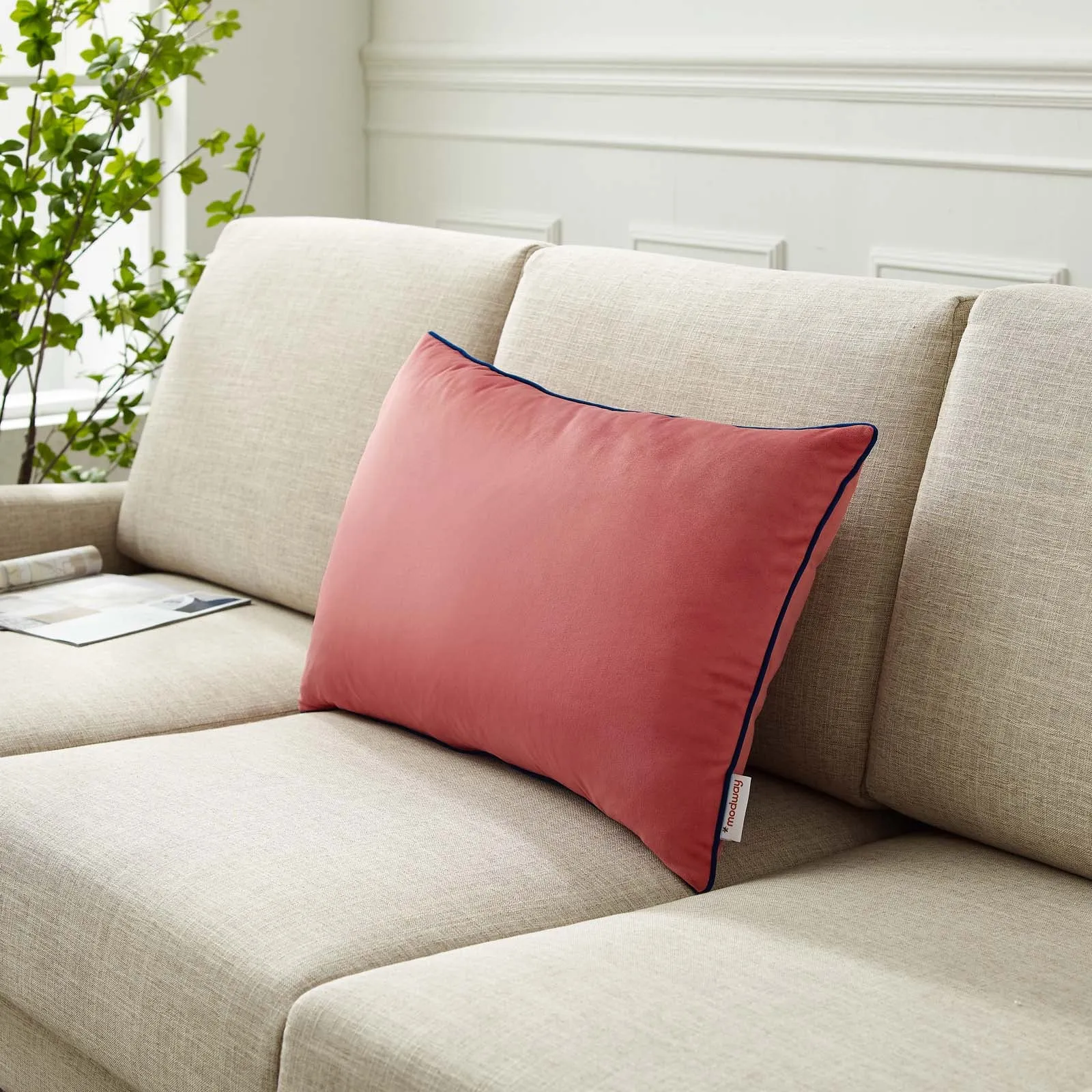 Accentuate Lumbar Performance Velvet Throw Pillow by Modway