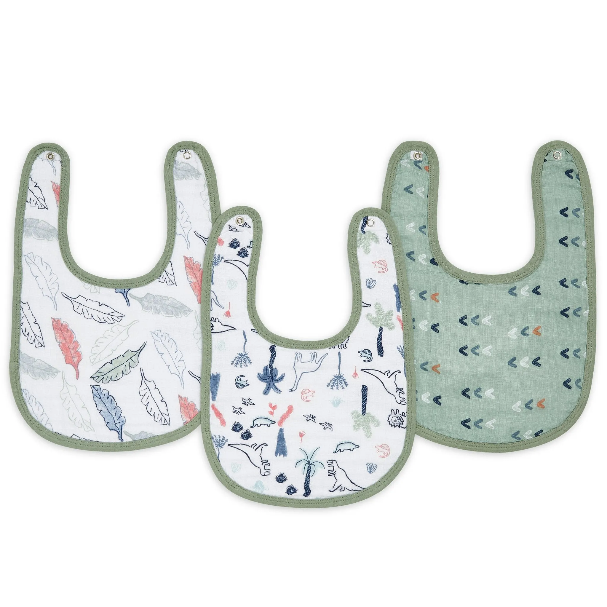 Aden   Anais Essentials 3 Packs Classic Snap Bibs - Dinotime