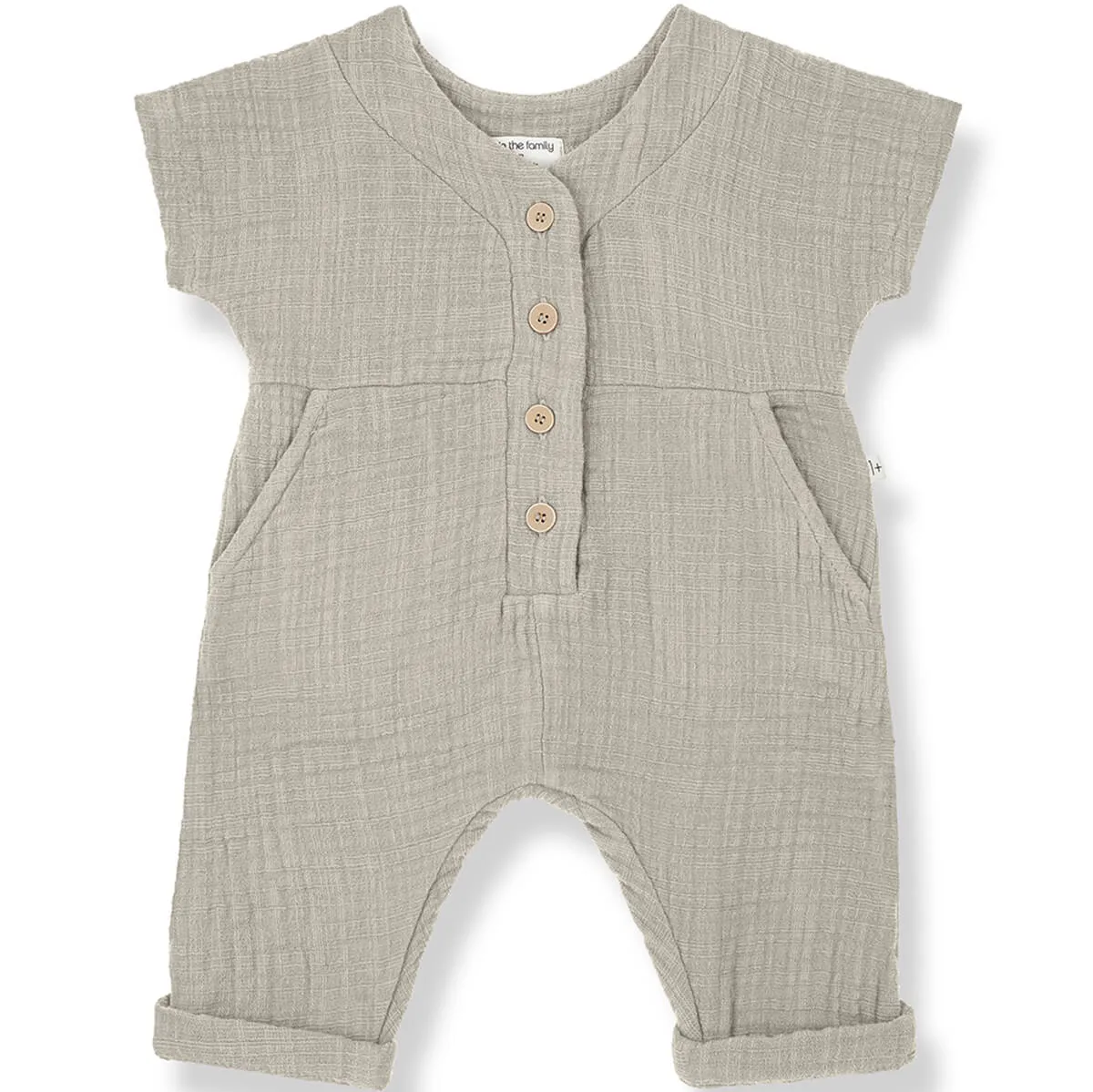 Adriano Short Sleeve Overall in Beige by 1  in the Family