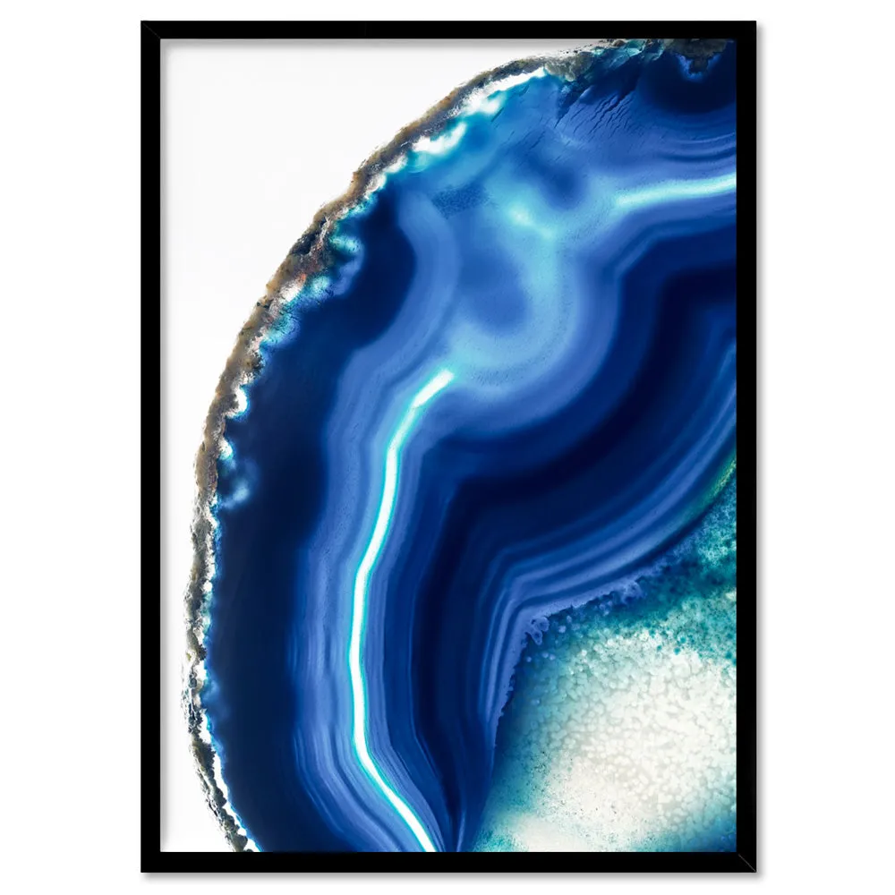 Agate Slice Geode Indigo I - Art Print