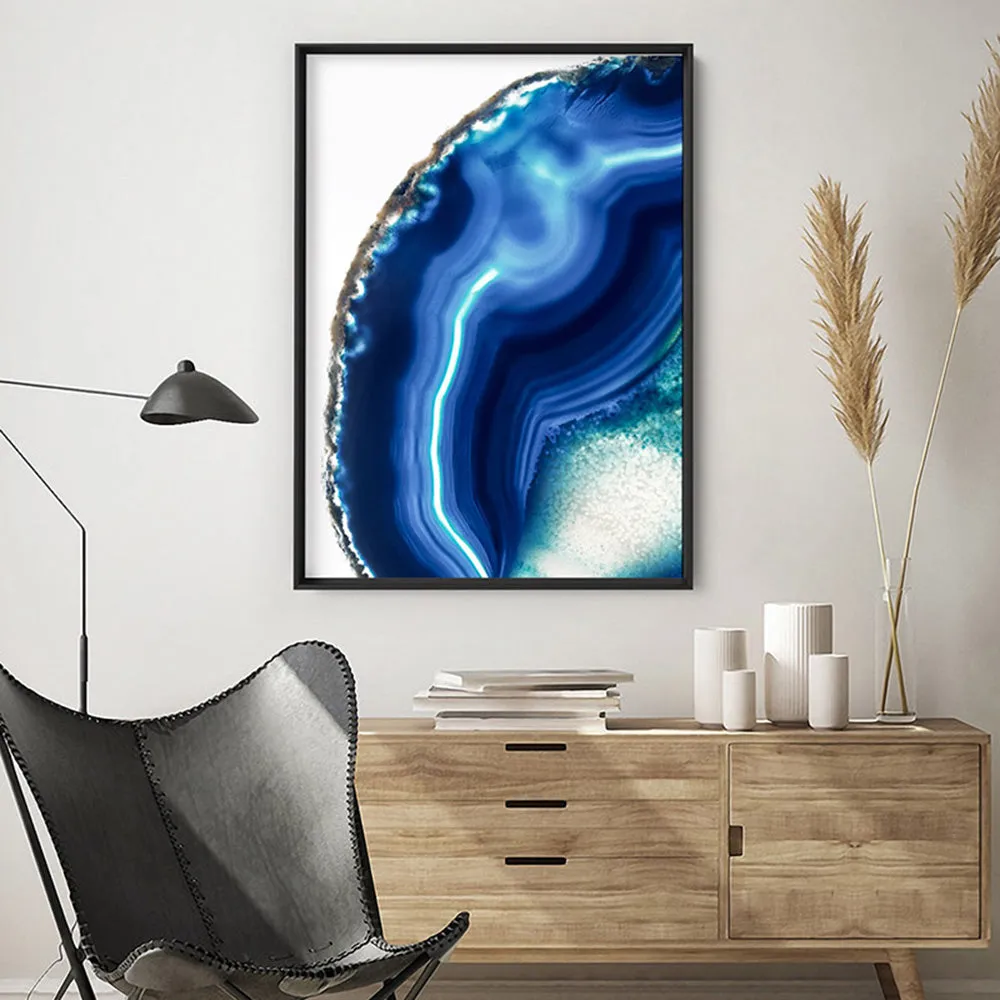 Agate Slice Geode Indigo I - Art Print