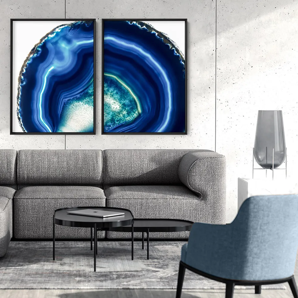 Agate Slice Geode Indigo I - Art Print