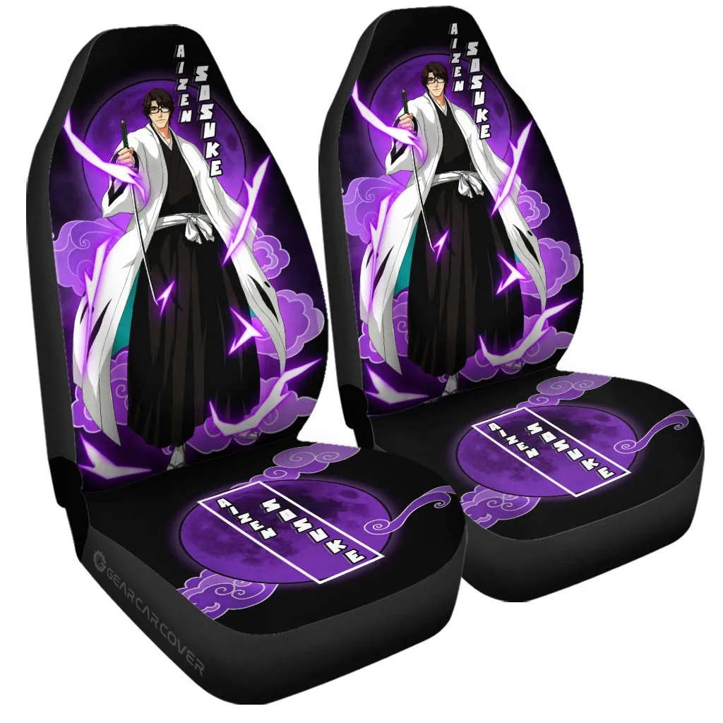 Aizen Sosuke Car Seat Covers Custom Anime Bleach Car Interior Accessories