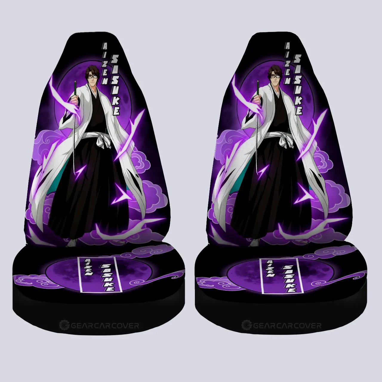 Aizen Sosuke Car Seat Covers Custom Anime Bleach Car Interior Accessories