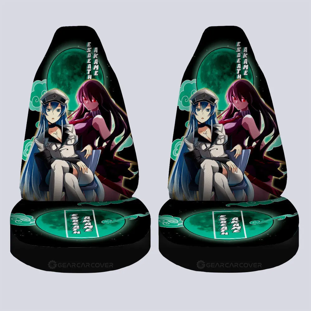 Akame And Esdeath Car Seat Covers Custom Akame Ga Kill Anime