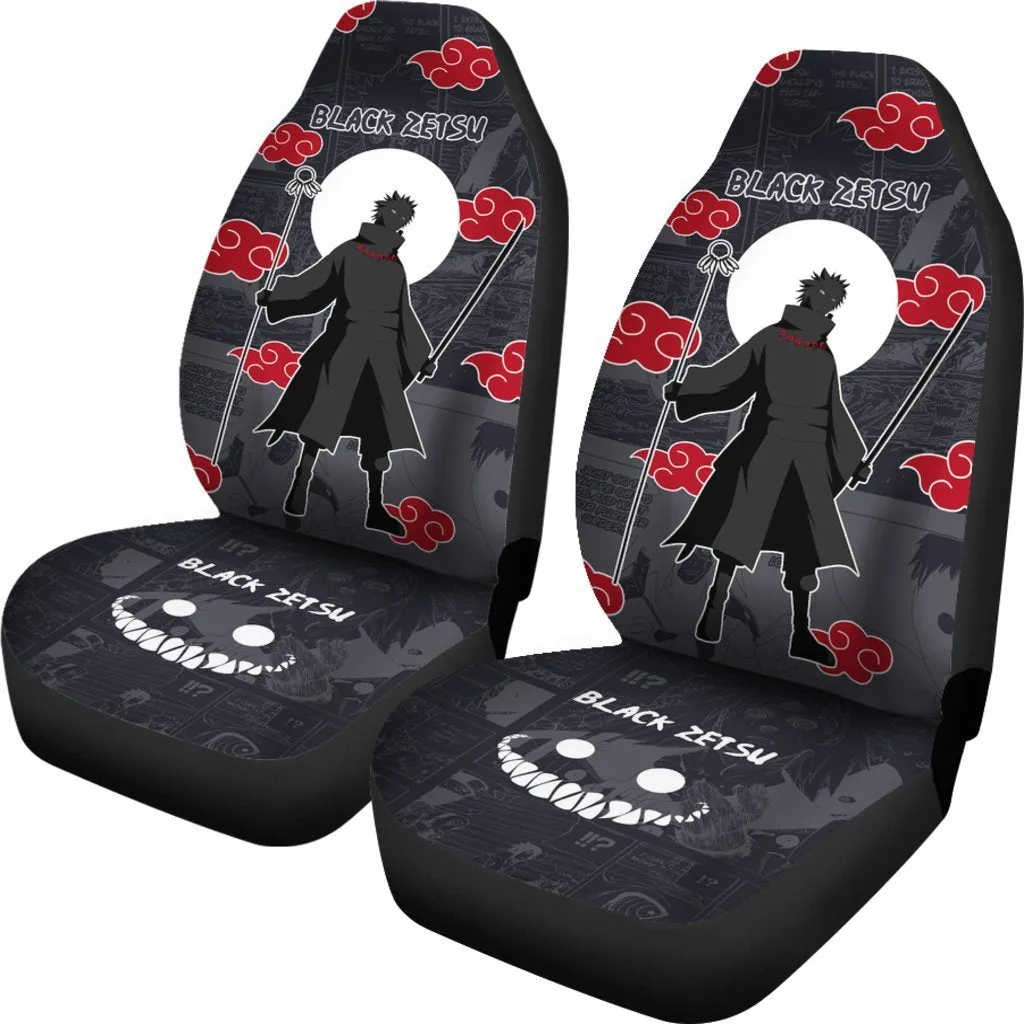 Akatsuki Black Zetsu Car Seat Covers Custom Anime Car Interior Accessories