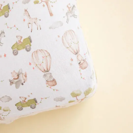 All 4 Ella Organic Fitted Jersey Cot Sheet - Monkey Carnival