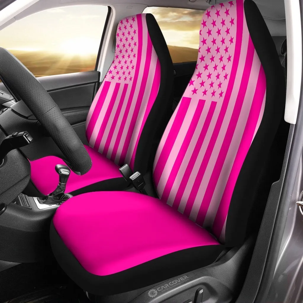 American Flag Pink Car Seat Covers Custom Pink Car Accessories