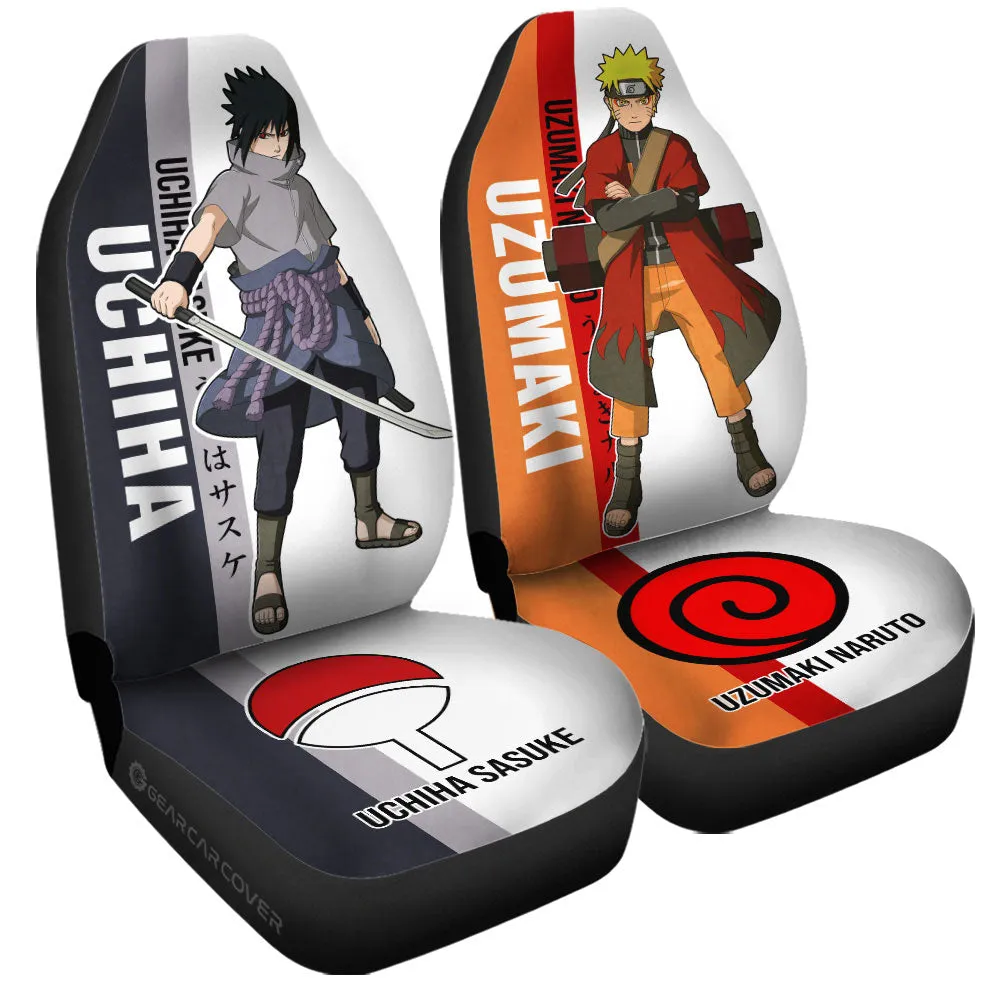 And Sasuke Car Seat Covers Custom Anime Car Accessories For Fans