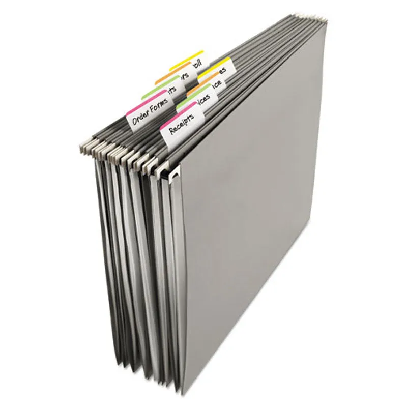 Angled Hanging File Tabs, 2" x 1 1/2", Assorted Color Bars (pack of 24)