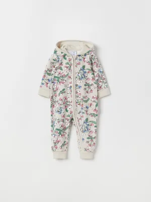 Apple Blossom Print Baby All-in-one