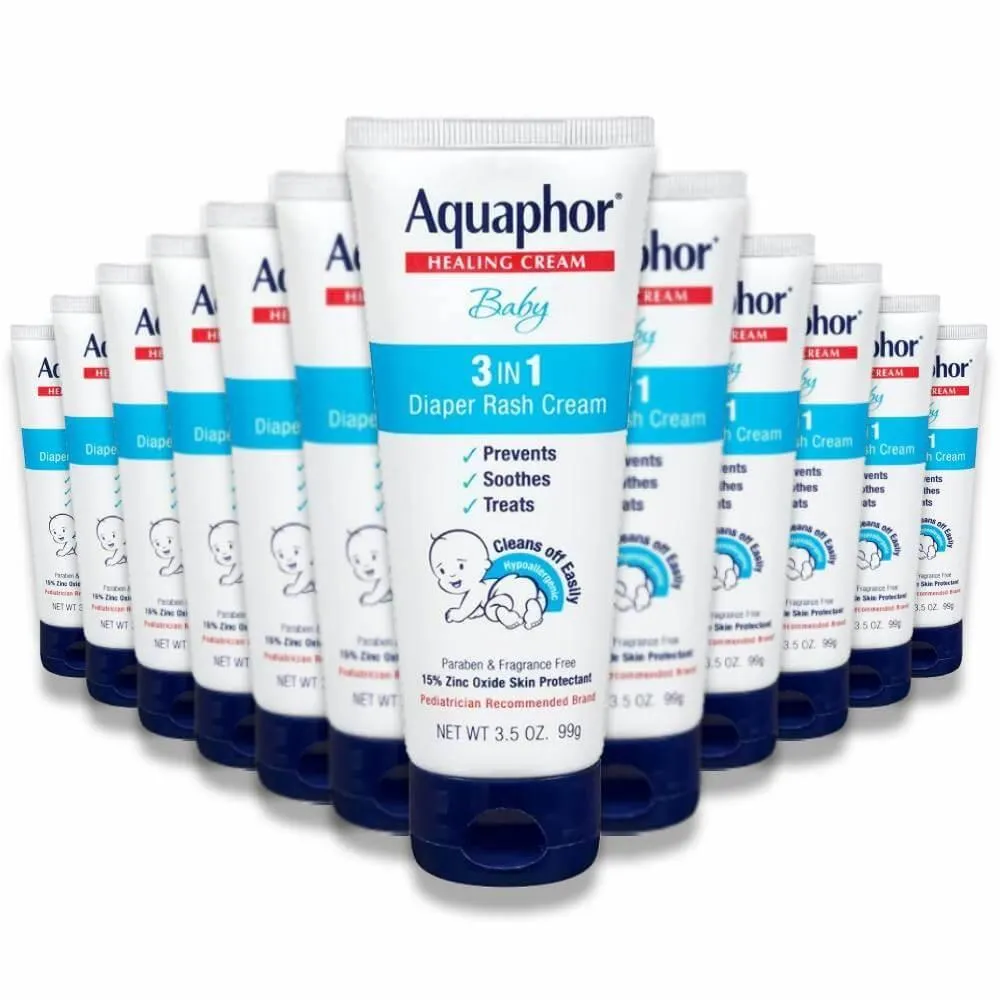 Aquaphor - Baby Diaper Rash Cream- 3.5 Oz - 12 Pack