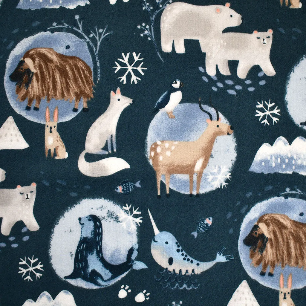 Arctic Friends Cozy Cotton Flannel Navy