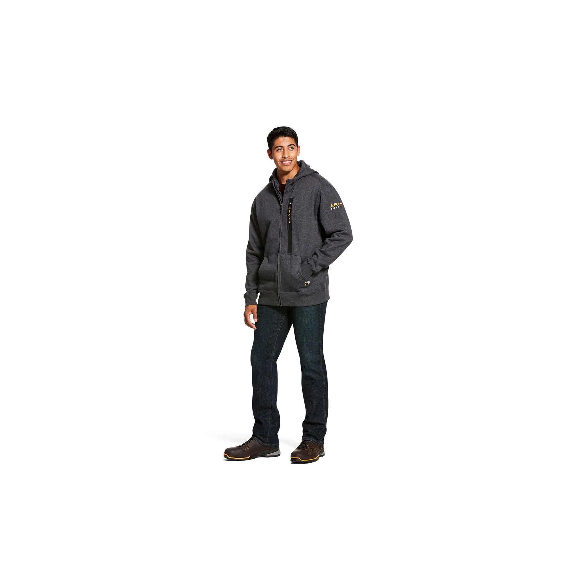 Ariat Rebar Workman Full Zip Hoodie Charcoal Heather