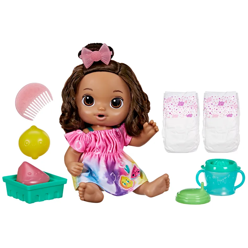 Baby Alive Fruity Sips Baby Doll Brown Hair