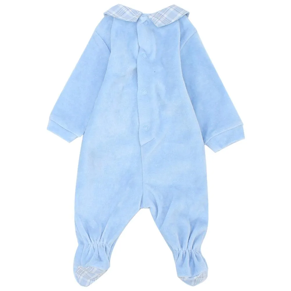 Baby Blue Choo-Choo Train Baby Footie