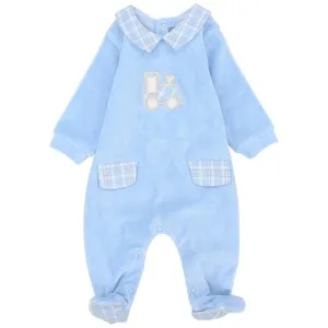 Baby Blue Choo-Choo Train Baby Footie