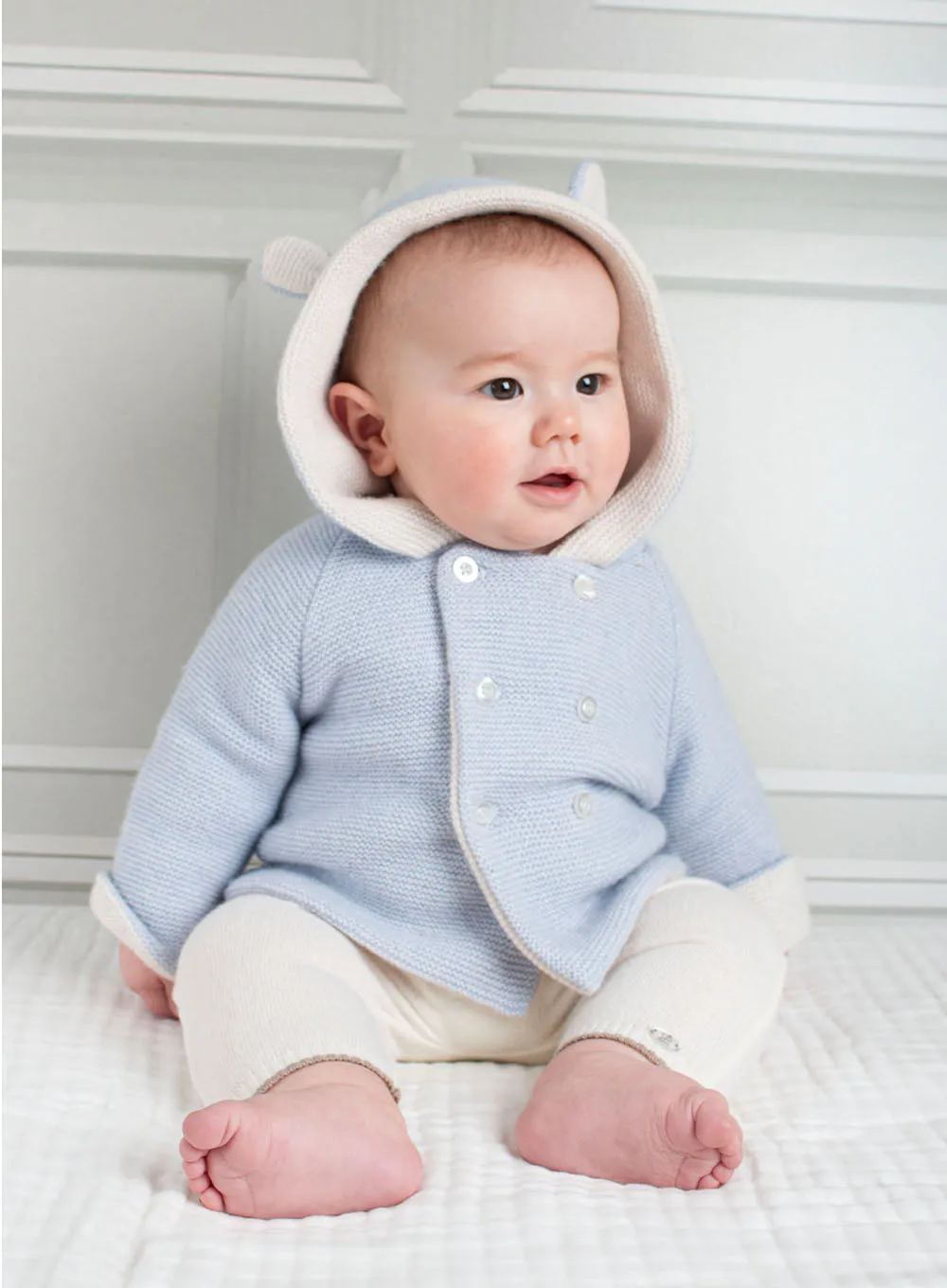 Baby Teddy Coat in Pale Blue