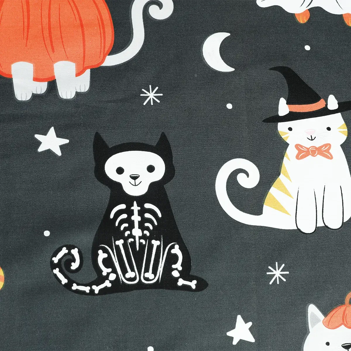 BED SHEET MOONLIT FELINE & BAT - KING