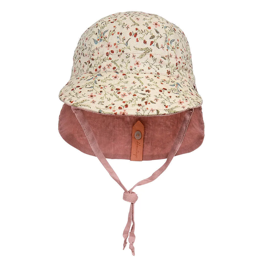 Bedhead 'Lounger' Baby Reversible Flap UPF50  Sun Hat - Lucy / Rosa