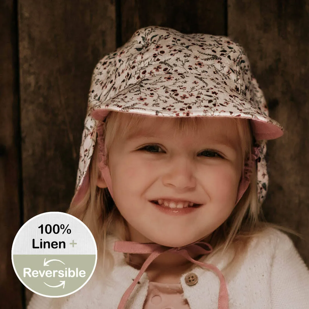 Bedhead 'Lounger' Baby Reversible Flap UPF50  Sun Hat - Lucy / Rosa