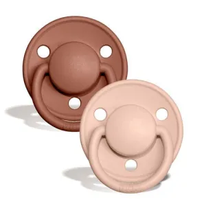 BIBS De Lux Silicone Pacifier 2 Pack - Woodchuck/Blush