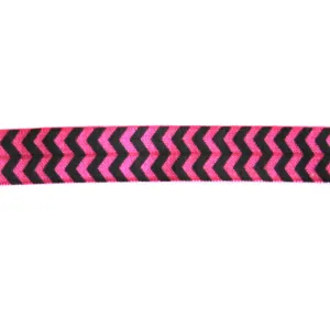 Black Chevron on Fuschia Pink Fold Over Elastic