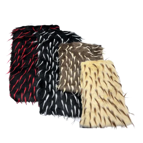 Black | White Two Tone Spike Shaggy Faux Fur Fabric