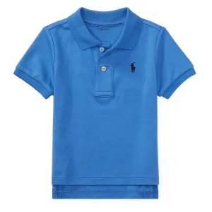 Blue Cotton Mesh Polo