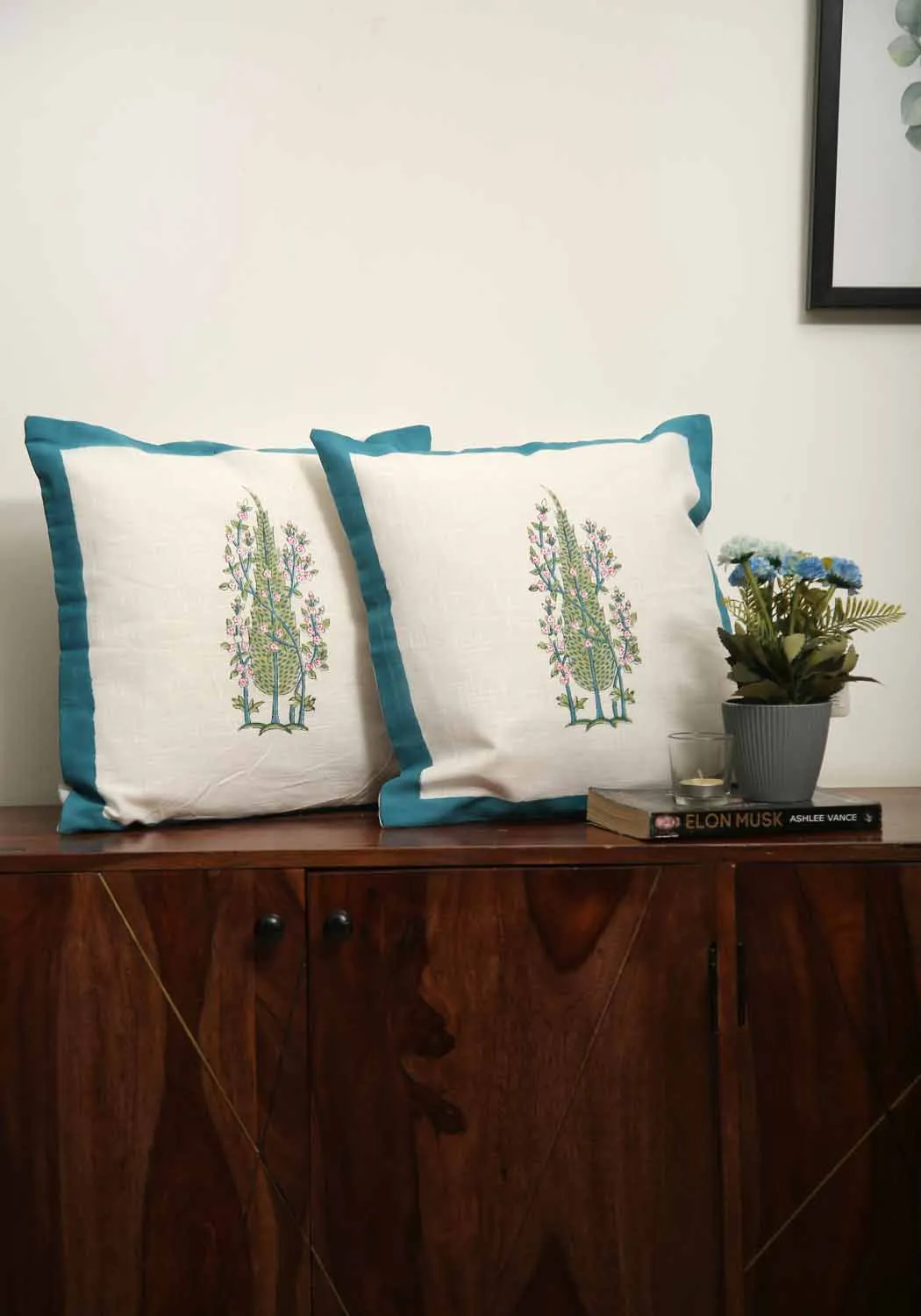 Bluebell Hand Block Print Bedsheet   Cushion Cover   Dohar