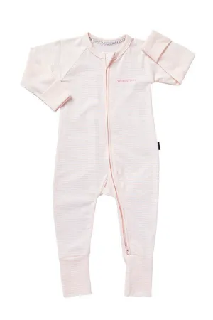 Bonds 2 Way Zip Wondersuit - Ballet Pink & White Stripe