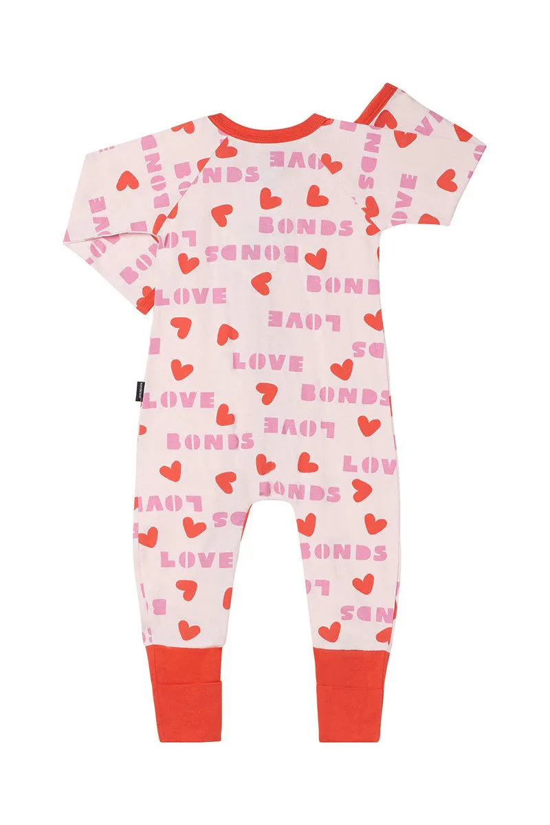 Bonds 2 Way Zip Wondersuit - Bonds Love Hearts