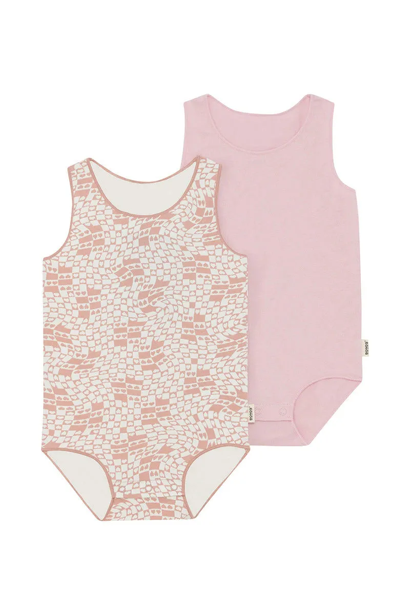 Bonds Wonderbodies Singletsuit 2 Pack - Heart Check/Sweet Mauve