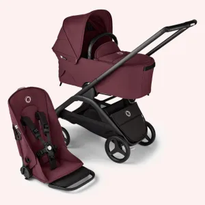 Bugaboo Dragonfly Bassinet and Seat Pram - Black/Dark Cherry