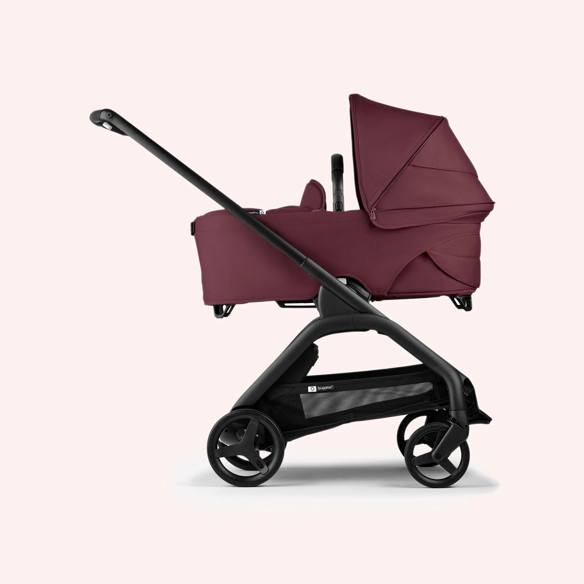 Bugaboo Dragonfly Bassinet and Seat Pram - Black/Dark Cherry