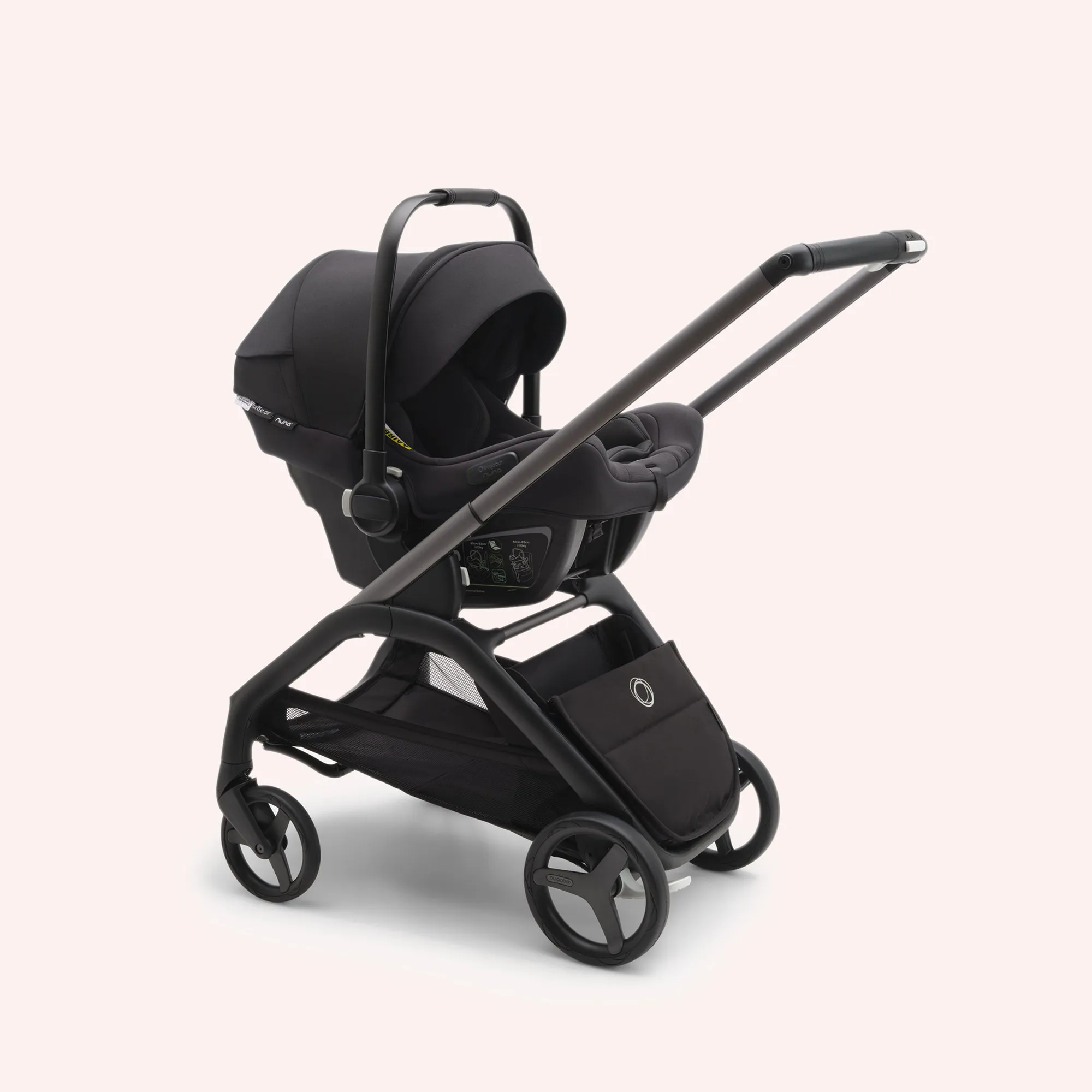 Bugaboo Dragonfly Bassinet and Seat Pram - Black/Dark Cherry