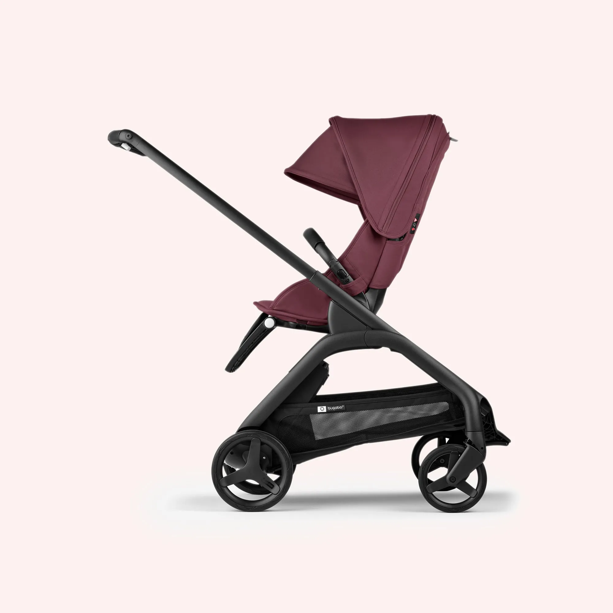 Bugaboo Dragonfly Bassinet and Seat Pram - Black/Dark Cherry